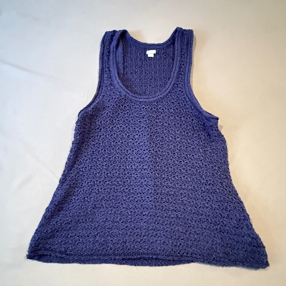 Aerie Navy Blue Open Knit Tank Top Women's Size Large — Fall Layering Piece - Picture 12 of 12
